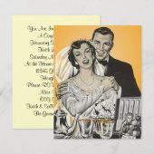 Retrostijl Aankondiging Uitnodigingskoppels Shower (Voorkant / Achterkant)