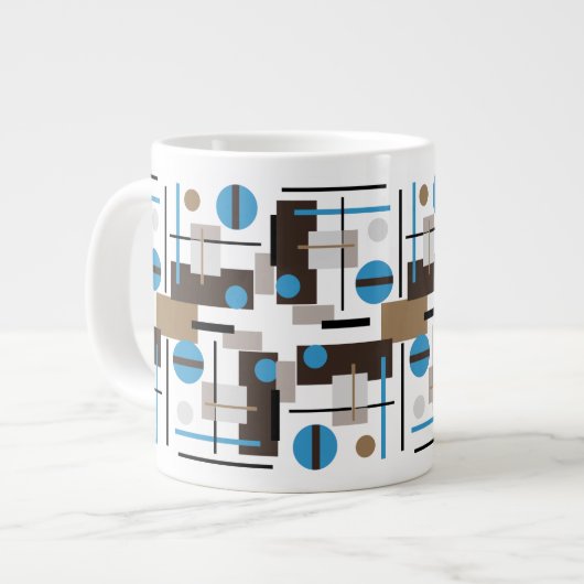 Retrostijl Abstract ontwerppatroon Grote Koffiekop (Links)