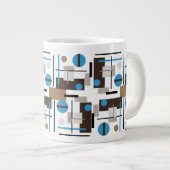 Retrostijl Abstract ontwerppatroon Grote Koffiekop (Voorkant rechts)