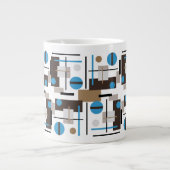 Retrostijl Abstract ontwerppatroon Grote Koffiekop (Voorkant)