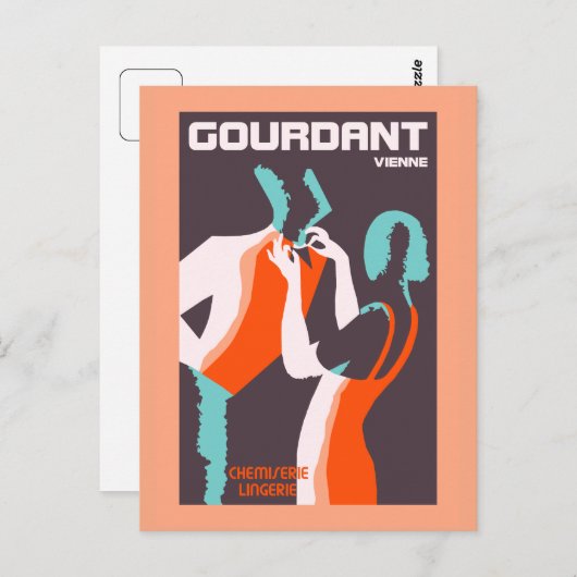 Retrostijl Art Deco Franse mode en Briefkaart (Voorkant / Achterkant)