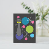 Retrostijl atoertijdperk midden middeleeuwse kool briefkaart (Staand voorkant)