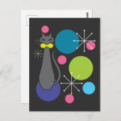 Retrostijl atoertijdperk midden middeleeuwse kool briefkaart (Voorkant / Achterkant)