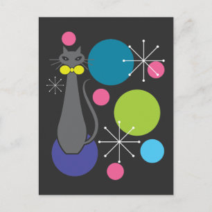 Retrostijl atoertijdperk midden middeleeuwse kool briefkaart