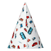 Retrostijl autonaam verjaardagsfeestje feesthoedjes (Achterkant)