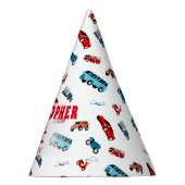 Retrostijl autonaam verjaardagsfeestje feesthoedjes (Rechts)