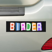 Retrostijl Birder Bumpersticker (Op auto)