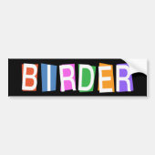 Retrostijl Birder Bumpersticker (Voorkant)