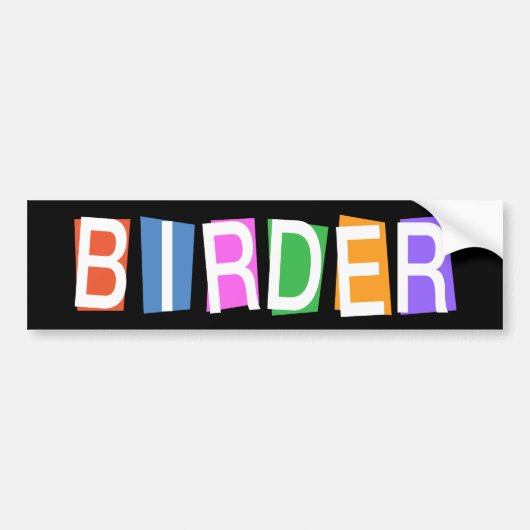 Retrostijl Birder Bumpersticker (Voorkant)