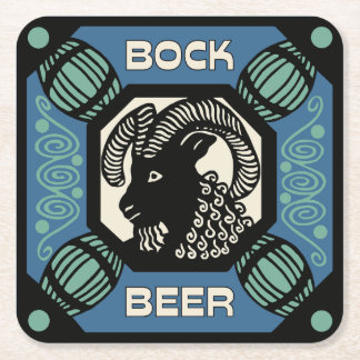 Retrostijl Bock bier vierkant en Onderzetter papie
