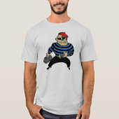 Retrostijl Cartoon Cat Burglar T-Shirt (Voorkant)