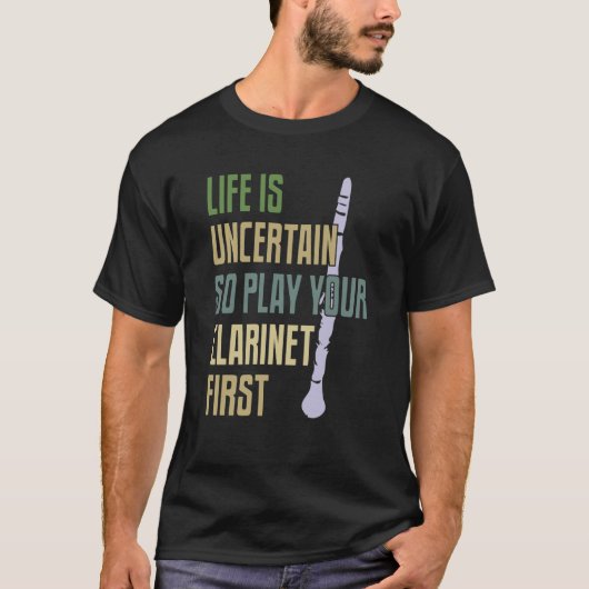 Retrostijl Clarinet Player T-shirt (Voorkant)