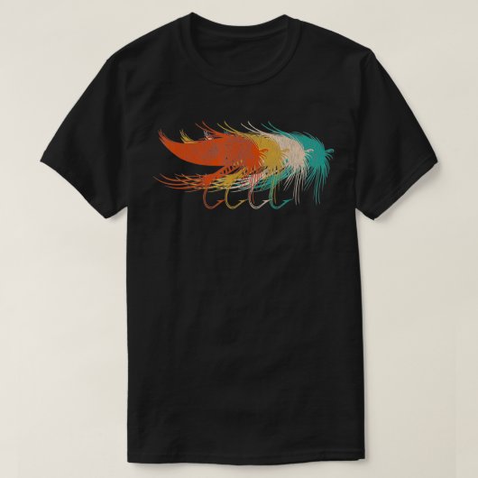 Retrostijl design fly Fishing T-shirt (Design voorkant)