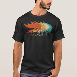  Retrostijl design fly Fishing T-shirt