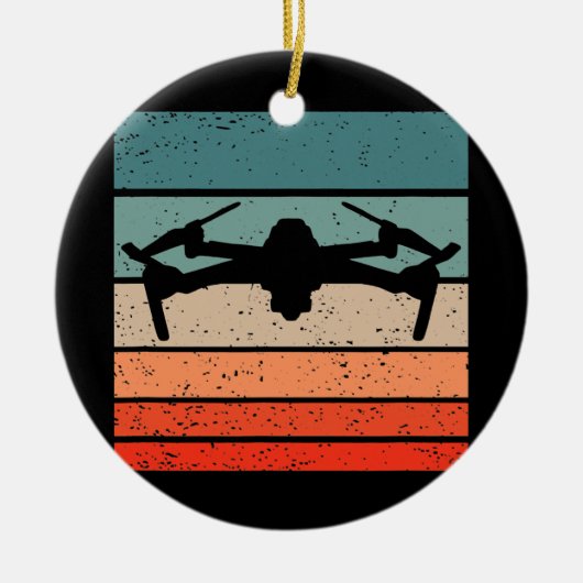 Retrostijl drone, keramisch ornament (Voorkant)
