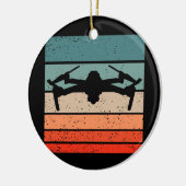 Retrostijl drone, keramisch ornament (Links)