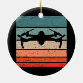 Retrostijl drone, keramisch ornament (Achterkant)