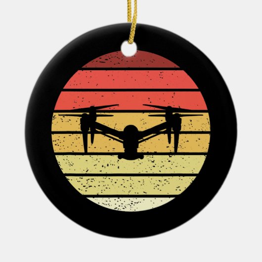 Retrostijl drone,  keramisch ornament (Voorkant)