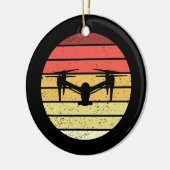 Retrostijl drone,  keramisch ornament (Links)