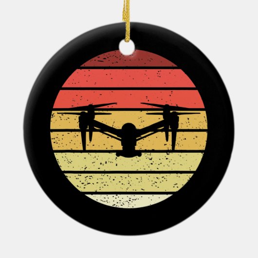 Retrostijl drone,  keramisch ornament (Achterkant)