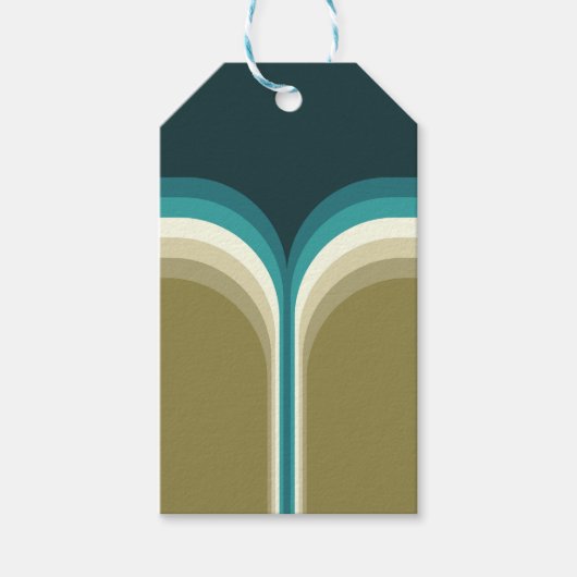 Retrostijl dubbele boogdecoratie cadeaulabel (Voorkant)