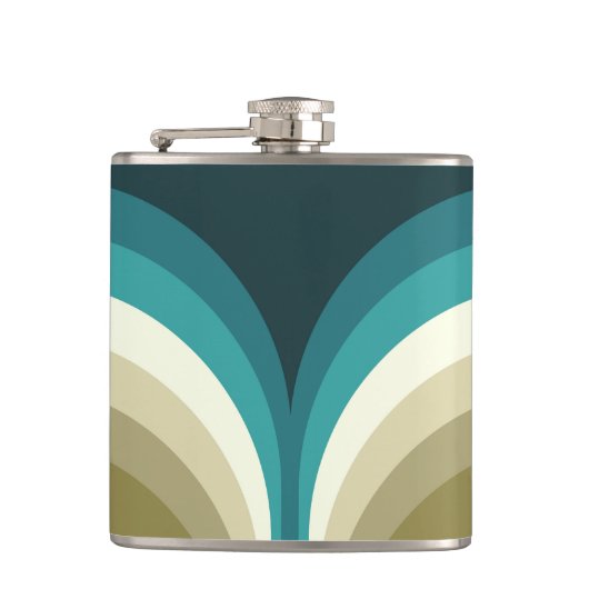 Retrostijl dubbele boogdecoratie heupfles (Voorkant)