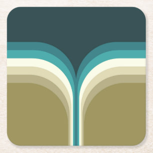 Retrostijl dubbele boogdecoratie kartonnen onderzetters