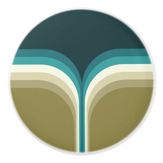 Retrostijl dubbele boogdecoratie keramische knop (Voorkant)