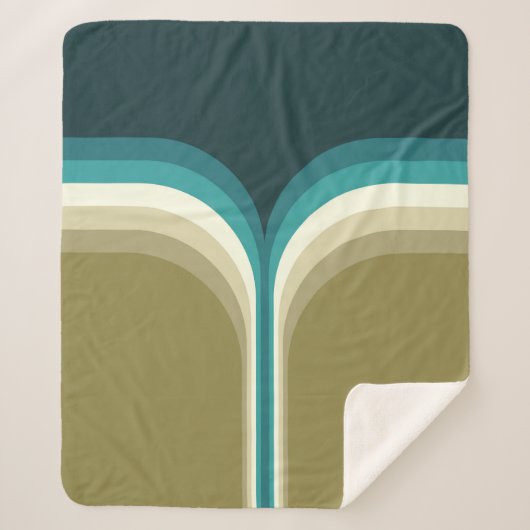 Retrostijl dubbele boogdecoratie sherpa deken (Voorkant)