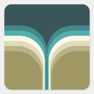 Retrostijl dubbele boogdecoratie vierkante sticker