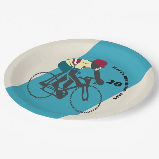 Retrostijl fietsen op zaterdag papieren bordje (Gekanteld)