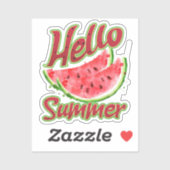 Retrostijl Hallo zomerwatermeloen Sticker (Vel)