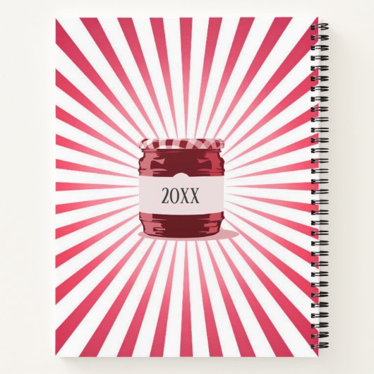 Retrostijl je beroemde bliksem ontvang rode pot notitieboek (Achterkant)