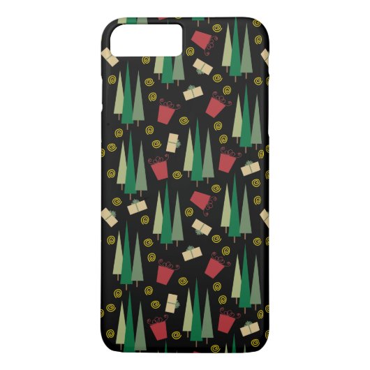 Retrostijl kerstboom en cadeaupatroon Case-Mate iPhone case (Achterkant)