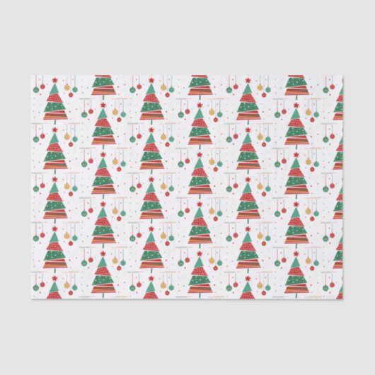 Retrostijl kerstboom tissuepapier (Voorkant)
