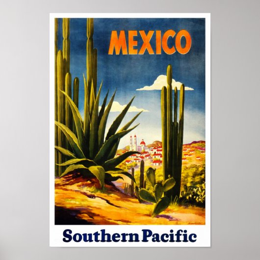 Retrostijl Mexico Travel Poster (Voorkant)