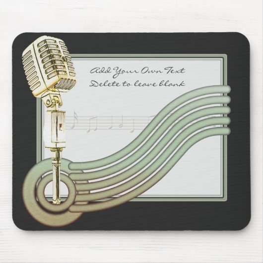 Retrostijl Mic Mousepad Muismat (Voorkant)