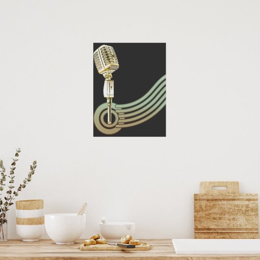 Retrostijl Mic Poster (Keuken)