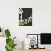 Retrostijl  Mic Poster (Thuiskantoor)