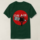 Retrostijl microfoon op radio Podcas T-shirt (Design voorkant)