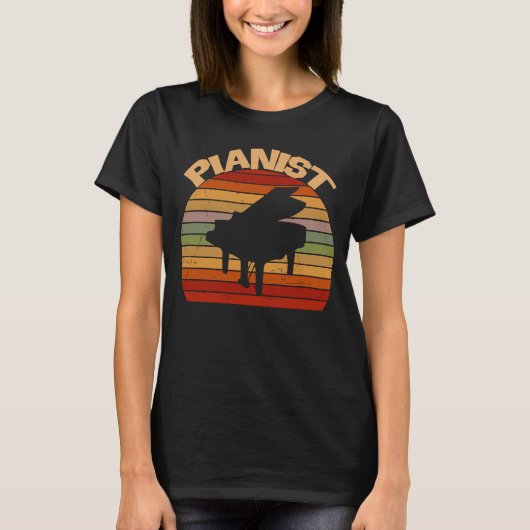 Retrostijl  Piano-toetsenbord Musical Instrum T-shirt (Voorkant)