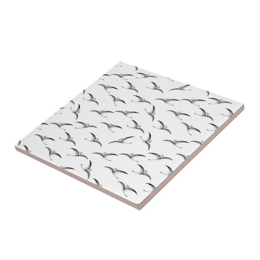 Retrostijl Pterodactyl Print Dinosaur Art Patroon Tegeltje (Zijkant)