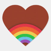Retrostijl regenboog hart sticker (Voorkant)