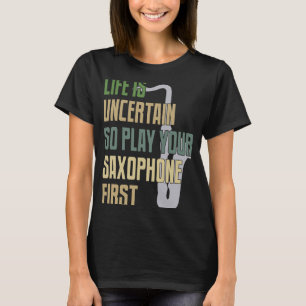 Retrostijl saxofone speler t-shirt