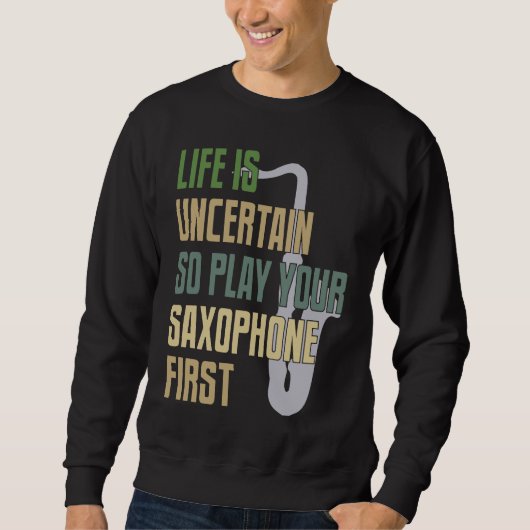 Retrostijl saxofone speler trui (Voorkant)