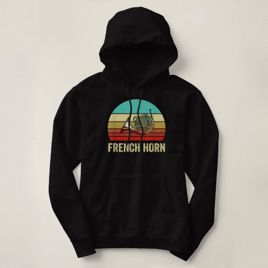 Retrostijl Sunset French Horn2 Hoodie (Design voorkant)