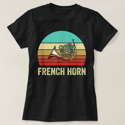 Retrostijl Sunset French Horn2 T-shirt (Design voorkant)