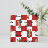 Retrostijl Uitnodiging Rood wit Gecontroleerd Sq D (Staand voorkant)