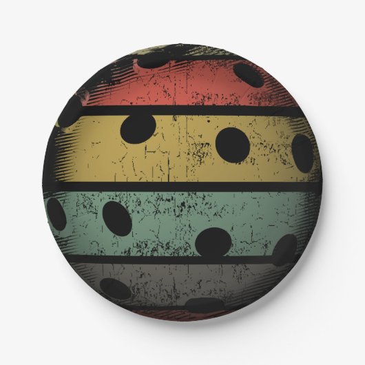 Retrostijl verstelbare Pickleball Art Papieren Bordje (Voorkant)