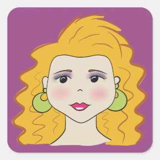 Retrostijl Vierkante Sticker